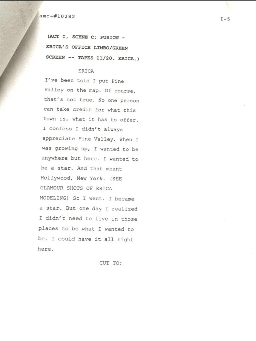 Original ALL MY CHILDREN Autographed Soap Opera Script, RARE!